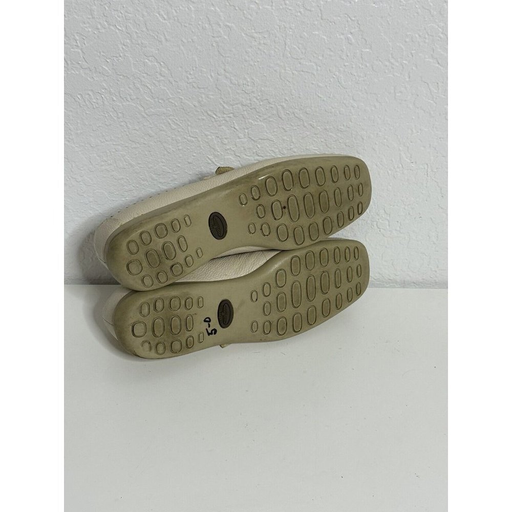Mushrooms Vintage Woven Leather‎ Women’s Maryjane Comfort Loafers 8M Cream Color - Picture 6 of 7